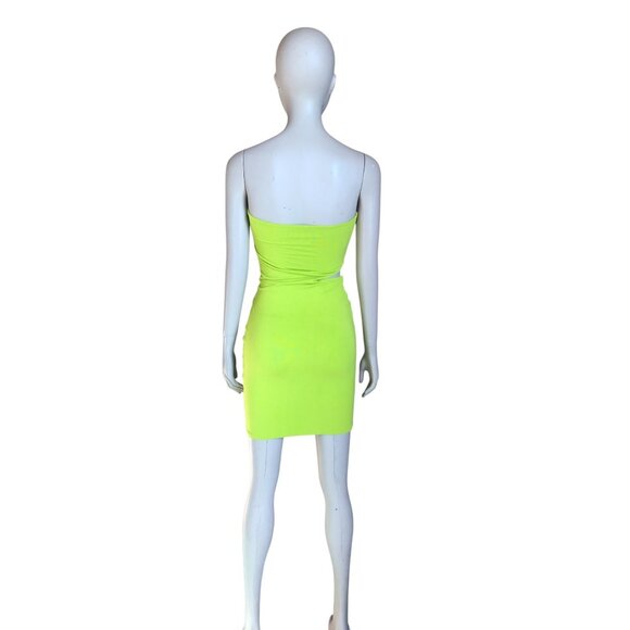 Oh Polly Lime Green Cutout Bodycon Dress - Picture 5 of 6